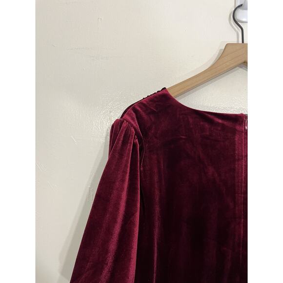 Witchy Romantic Vampire Regency Babydoll Velvet Dress L 90s Old Money Whimsigoth - Picture 10 of 16